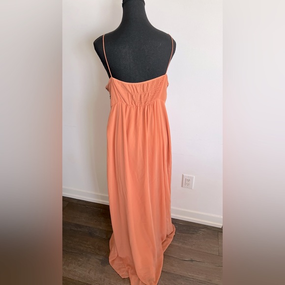 Maxi Peach Dress By French Brand Promod EU Size L.Sequin jacket sold separately - Picture 2 of 4